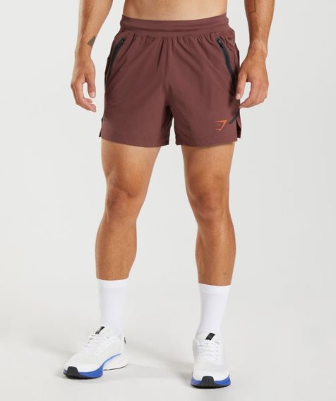 Men's Gymshark Apex 5" Perform Shorts Brown | NZ 0AXSUJ